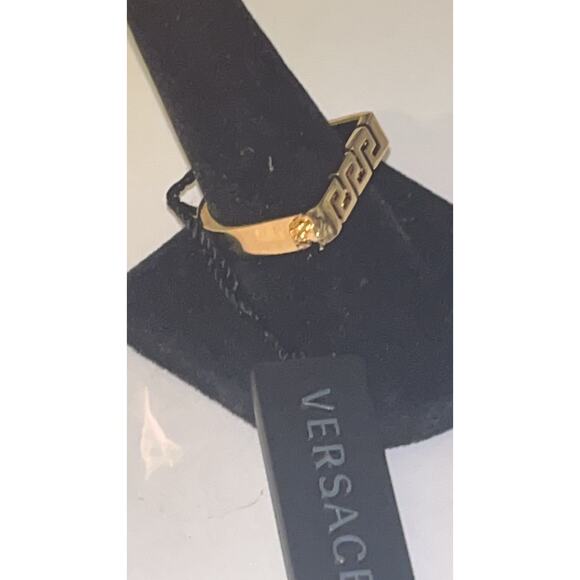 Versace Greca Bar Ring - Gold Tone - Size 10.5 - NEW - Picture 3 of 11